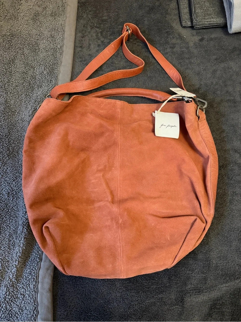 Free people suzie suede slouchy tote bag